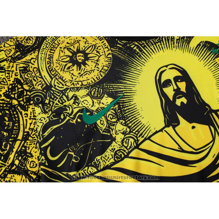 Tracksuit Brazil Jesus Short Sleeve 2024-2025 Yellow - Shorts